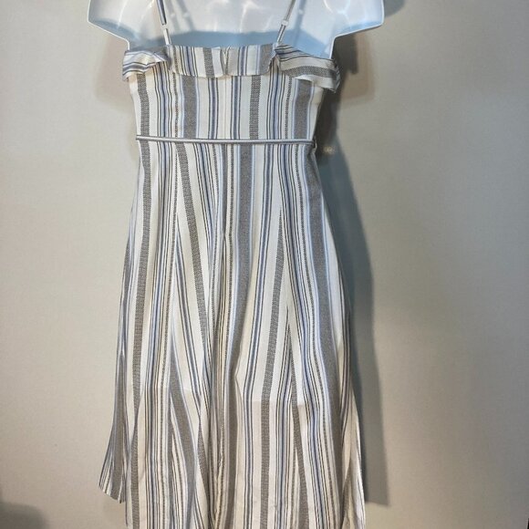 New Look Striped dress with ruffle trim & adjustable straps SZ 8 - Picture 3 of 5